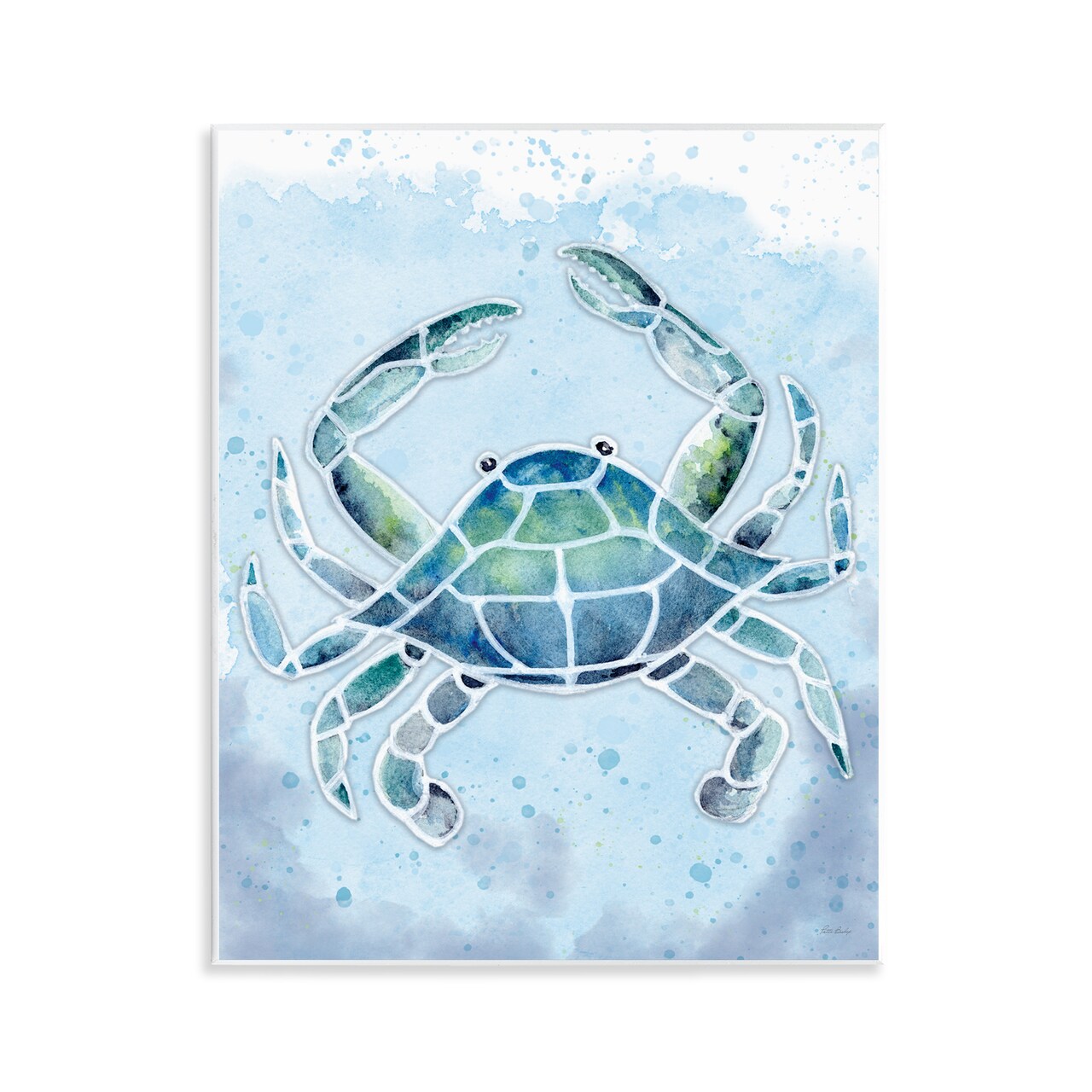 Stupell Industries Stained Glass Crab Wall Plaque Art Design by Patti Bishop